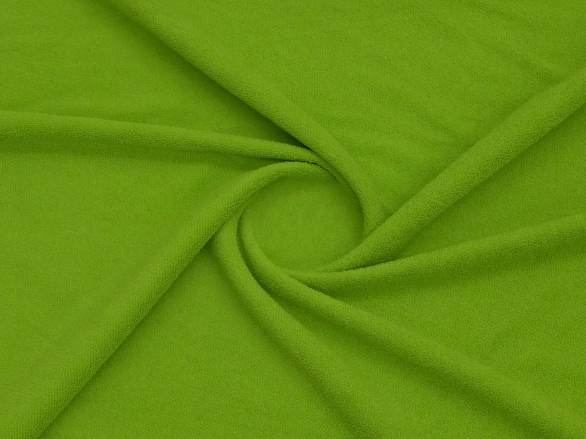 Close-up of green towel fabric from Bean Design hoodie