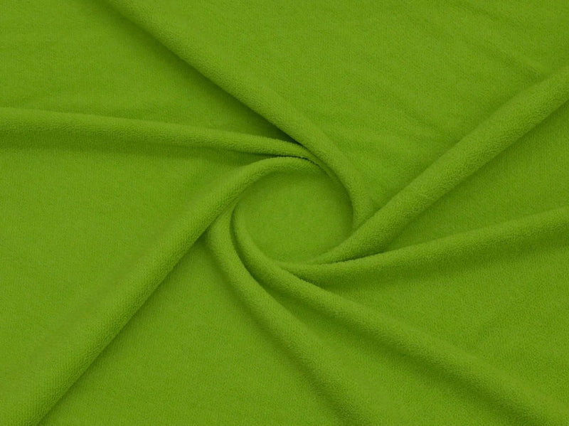 Close-up of green towel fabric from Bean Design hoodie