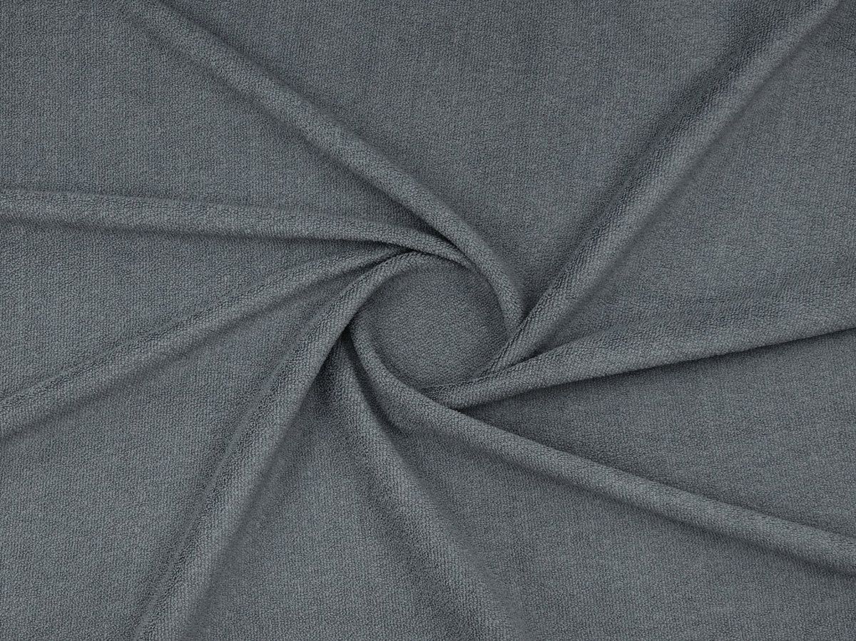 Close-up of grey towel fabric texture from Bean Design hoodie