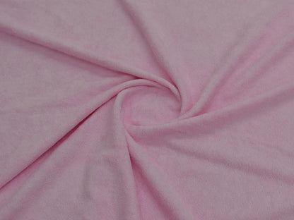 Close-up of soft light pink towel fabric from Bean Design hoodie