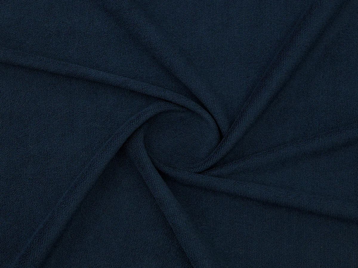Close-up of navy towel fabric texture from Bean Design hoodie