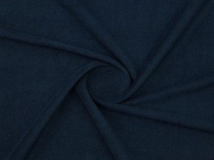 Close-up of navy towel fabric texture from Bean Design hoodie
